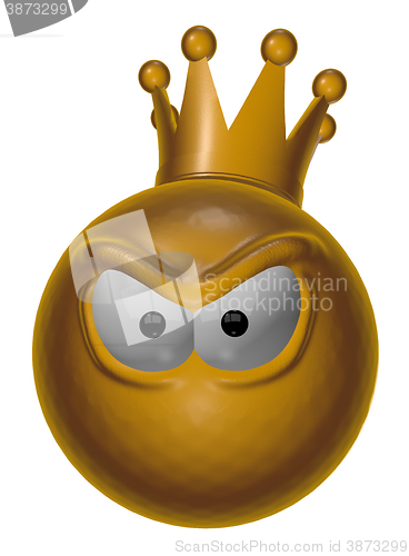 Image of evil king smiley - 3d illustration