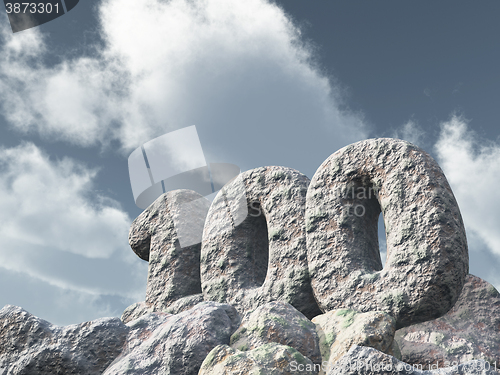 Image of number one hundred rock - 3d rendering