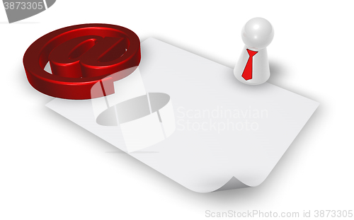 Image of email symbol and paper sheet - 3d illustration