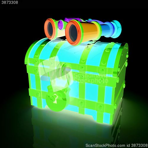 Image of binoculars and chest