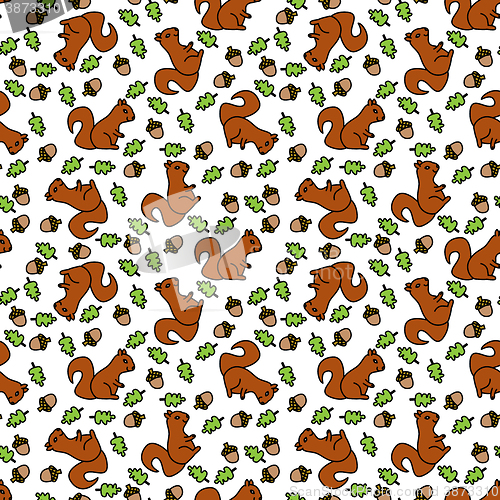 Image of Seamless squirrel pattern