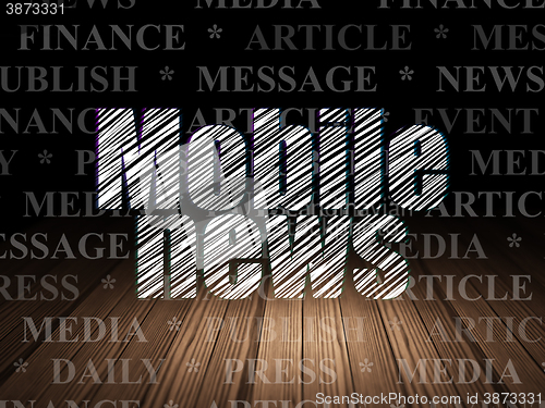 Image of News concept: Mobile News in grunge dark room