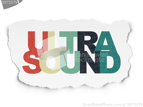 Image of Medicine concept: Ultrasound on Torn Paper background