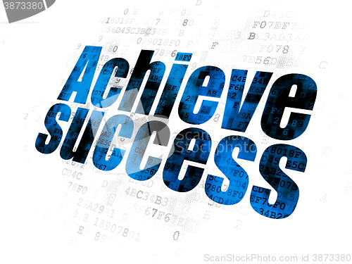 Image of Finance concept: Achieve Success on Digital background