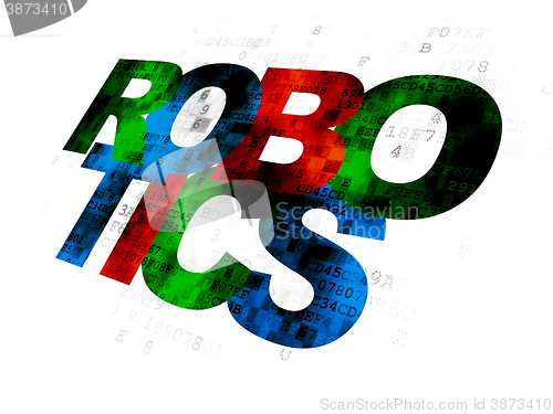 Image of Science concept: Robotics on Digital background