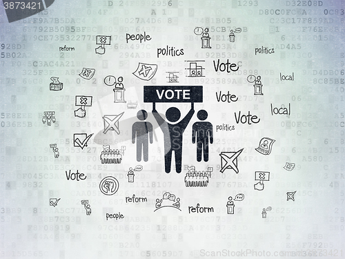 Image of Politics concept: Election Campaign on Digital Paper background