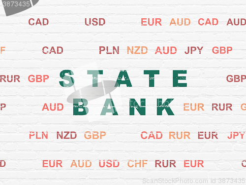 Image of Money concept: State Bank on wall background