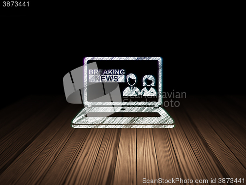 Image of News concept: Breaking News On Laptop in grunge dark room