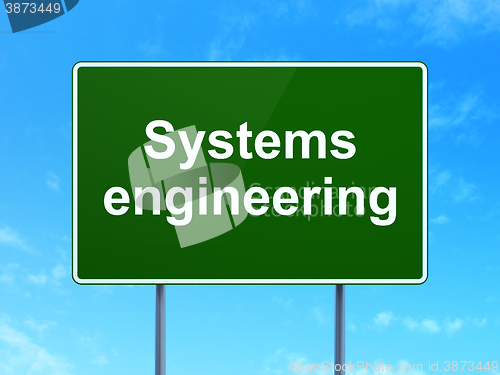 Image of Science concept: Systems Engineering on road sign background