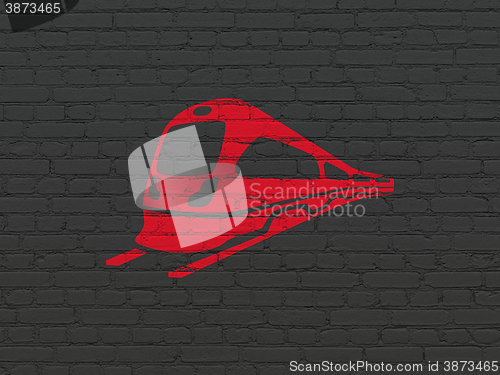 Image of Tourism concept: Train on wall background