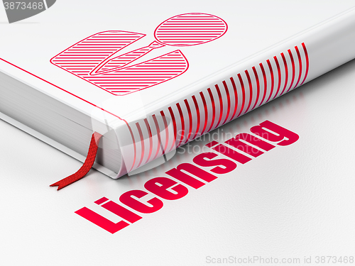 Image of Law concept: book Business Man, Licensing on white background