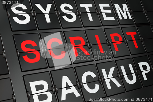 Image of Programming concept: Script on airport board background