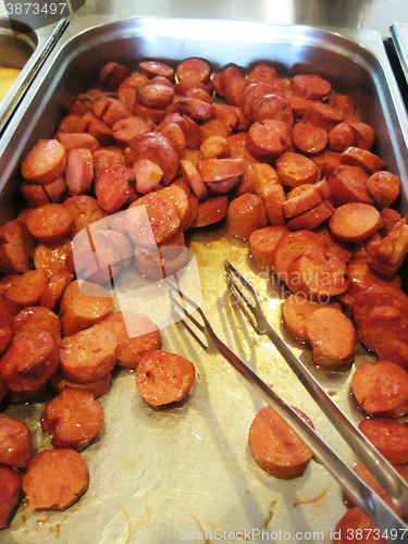 Image of grilled sausage background