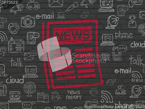 Image of News concept: Newspaper on wall background