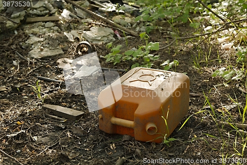 Image of Oil can on the ground