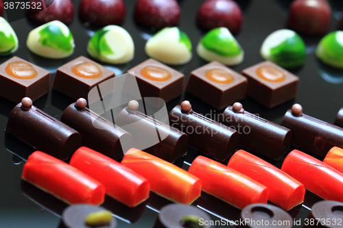 Image of chocolate bonbons background