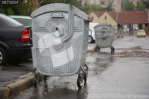 Image of Garbage Containers Full, Overflowing