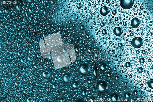 Image of blue water drops texture