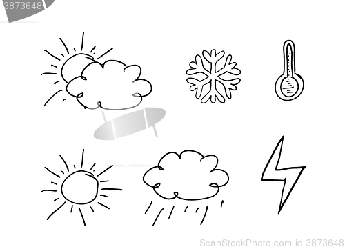 Image of Drawn weather vector icons