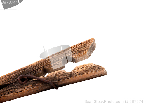 Image of Wooden old clothespin