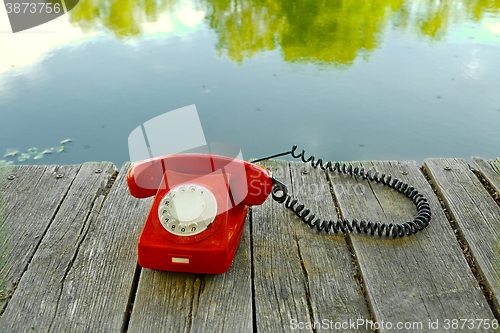 Image of Old telephone in nature