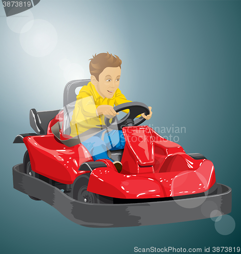 Image of Boy driving go kart