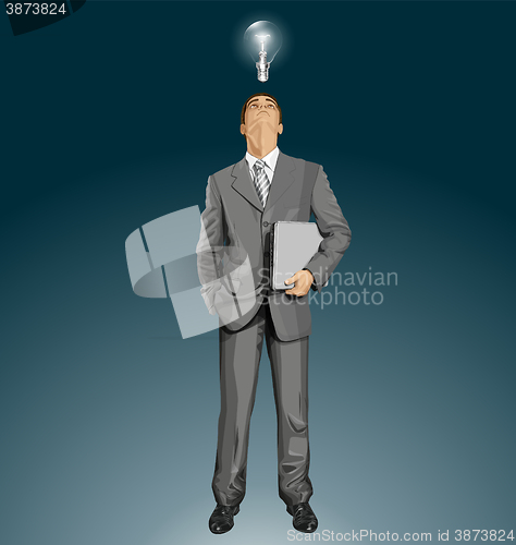 Image of Vector Businessman With Laptop