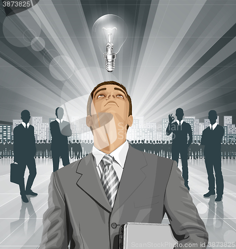 Image of Vector Businessman With Laptop