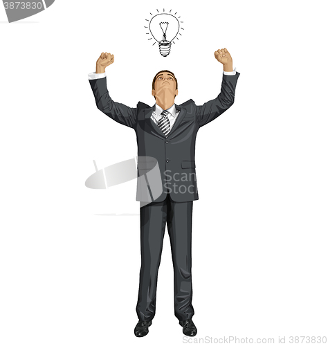 Image of Vector Businessman With Hands Up