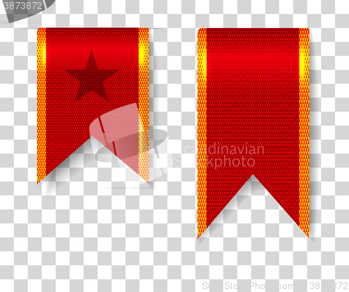 Image of Red bookmark ribbons set