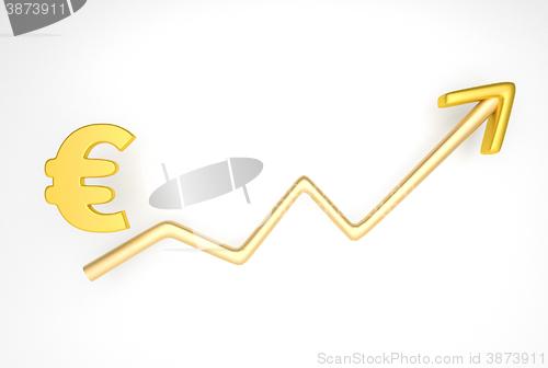 Image of increasing graph with euro symbol