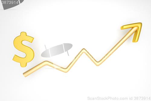Image of increasing graph with dollar symbol
