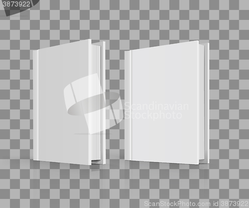 Image of Blank book cover over white background