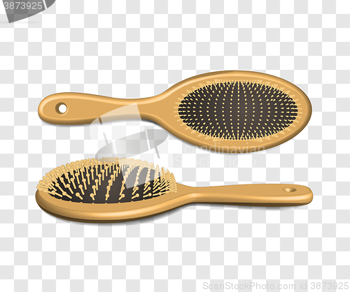 Image of Hairbrush isolated on checkered background