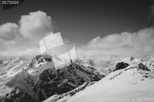 Image of Black and white ski slope