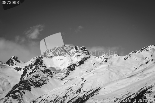 Image of Black and white winter mountains