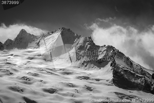 Image of Black and white glacier in winter
