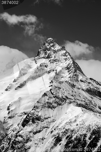 Image of Black and white winter mountains