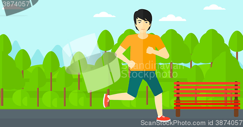 Image of Sportive man jogging.