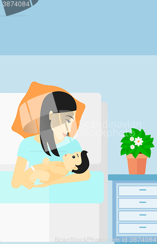Image of Woman in maternity ward.