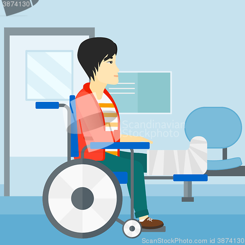 Image of Patient sitting in wheelchair.