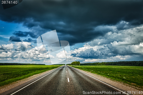 Image of Road and stormy sky