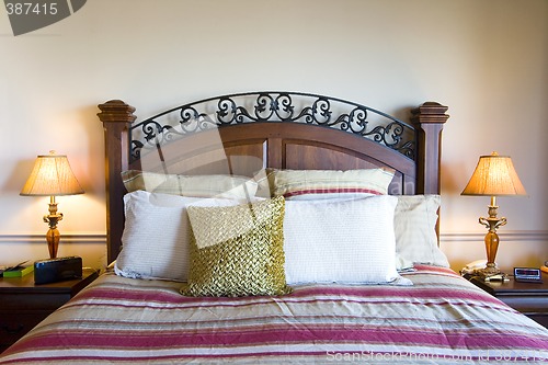 Image of Close up on a bed in a bedroom