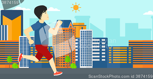 Image of Sportive man jogging.