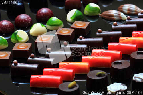 Image of chocolate bonbons background