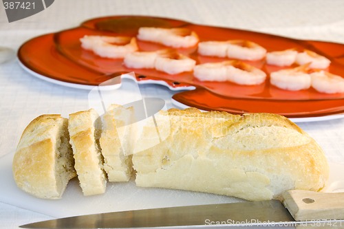 Image of Close up on sliced bread on a table