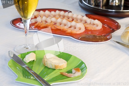 Image of Close up on sliced bread on a table