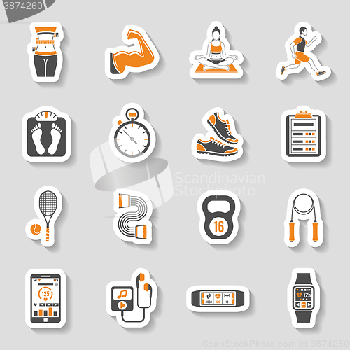 Image of Fitness Icon Sticker Set