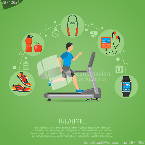 Image of Runner on Treadmill Concept