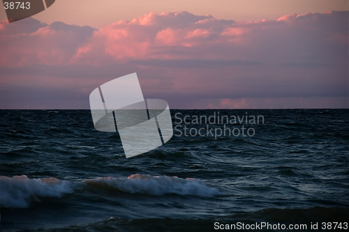 Image of sunset simcoe lake evening